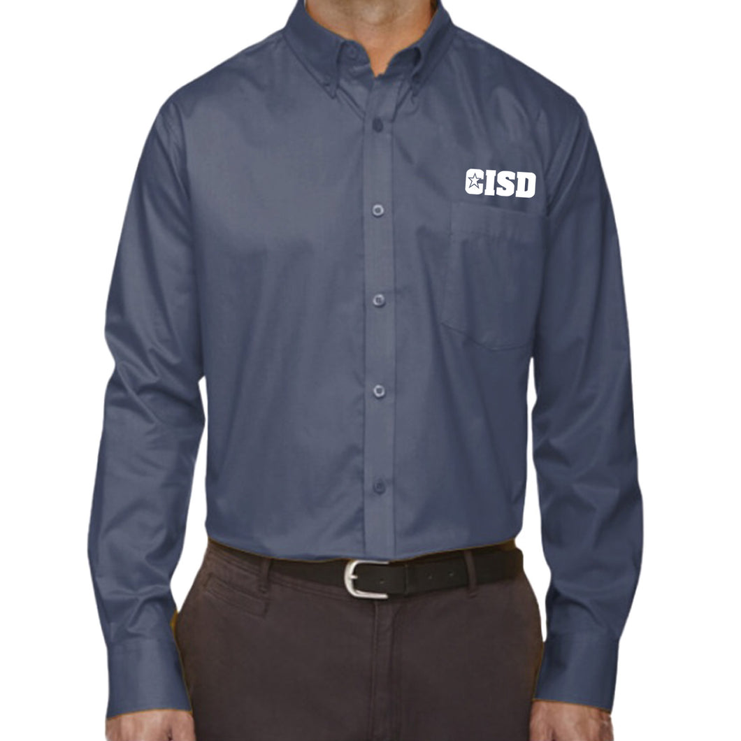 CISD Men Button Up  Long Sleeve Twill Shirt